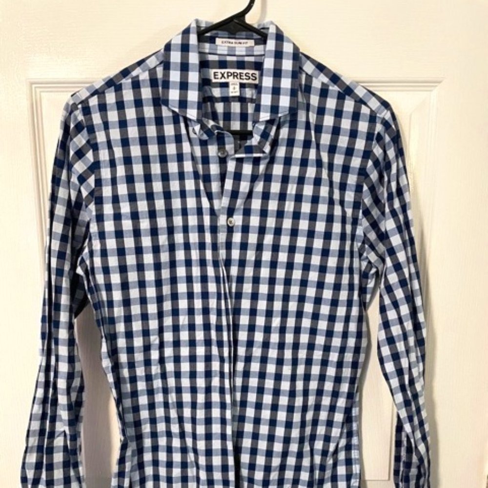 Blue Checkered Dress Shirt
